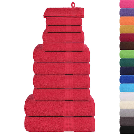 Vidaxx 12-teiliges Handtuchset Frogn 360 g m² rot