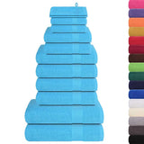 Vidaxx 12-teiliges Handtuchset 360 g m² 100 % Baumwolle Türkis