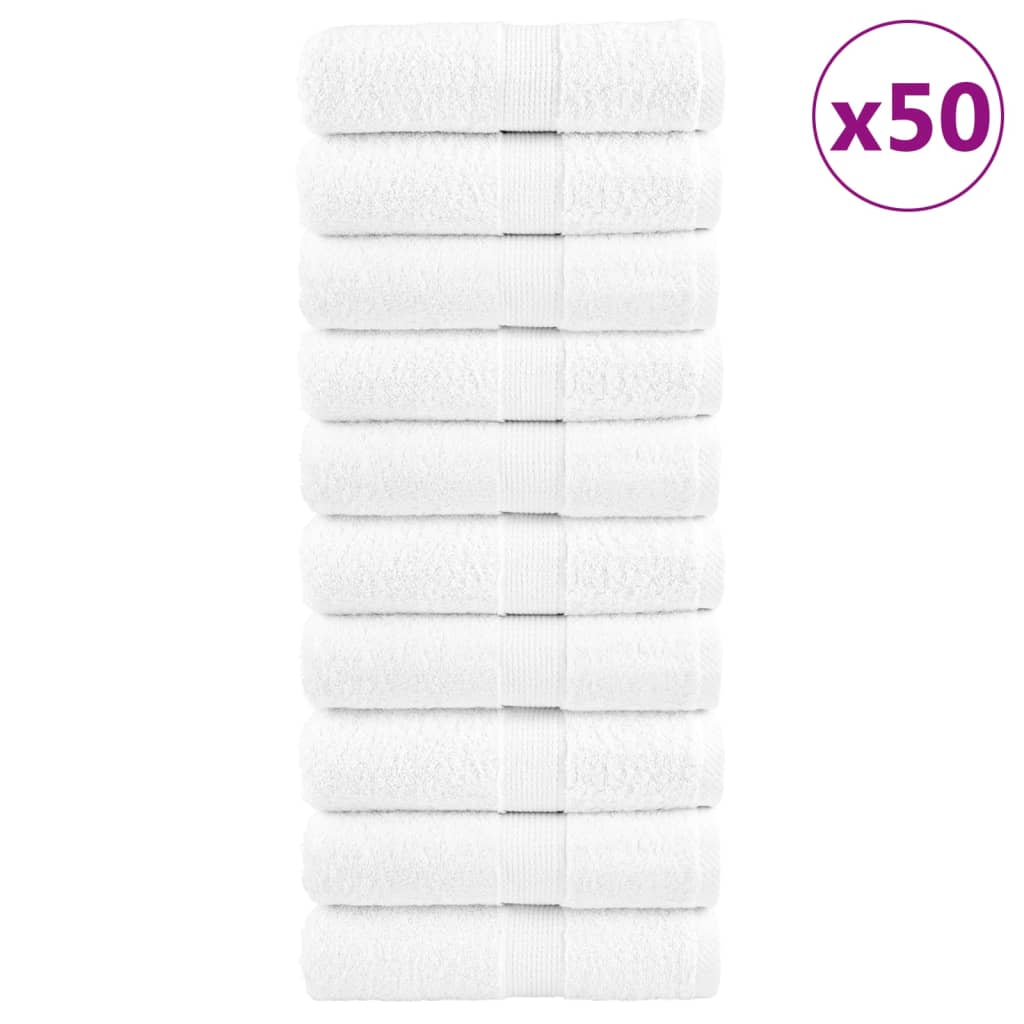 Vidaxx Premium Waschlappen Solund 50 Stück weiß 30x30 cm 600 g m²