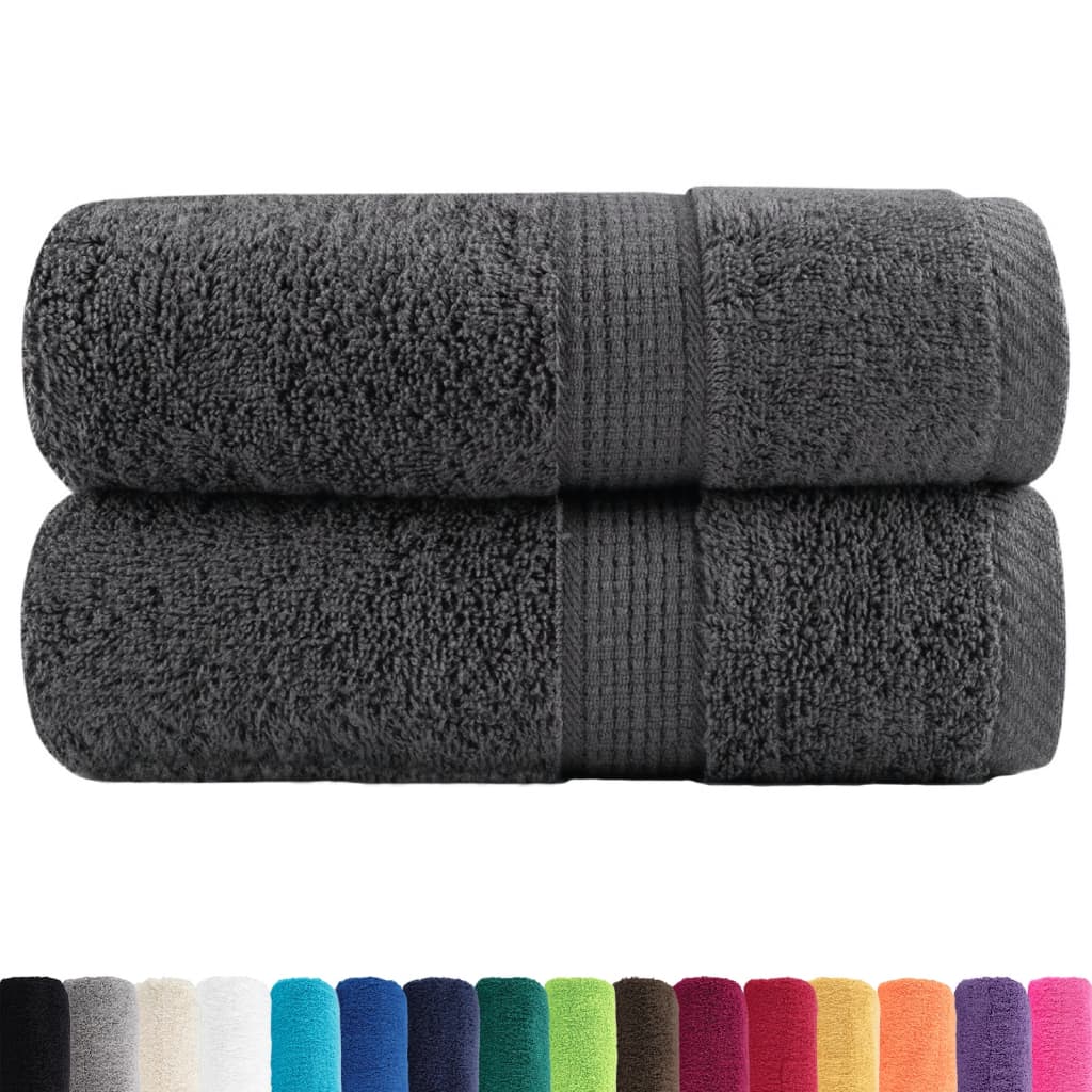 Vidaxx Premium Waschlappen Solid 2 Stück Anthrazit 30x30 cm 600 g m²