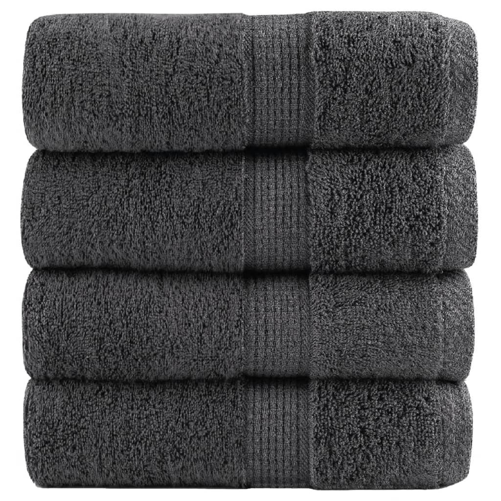 Vidaxx Premium Waschlappen Solid 4 Stück Anthrazit 30x30 cm 600 g m²