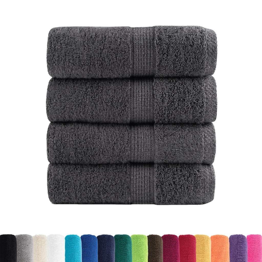 Vidaxx Premium Waschlappen Solid 4 Stück Anthrazit 30x30 cm 600 g m²