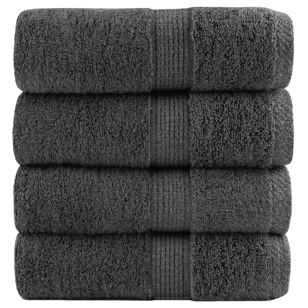 VidaXL Gästehandtücher Solund 4 Stück 600 g m² 30x50 cm Farbe Anthrazit