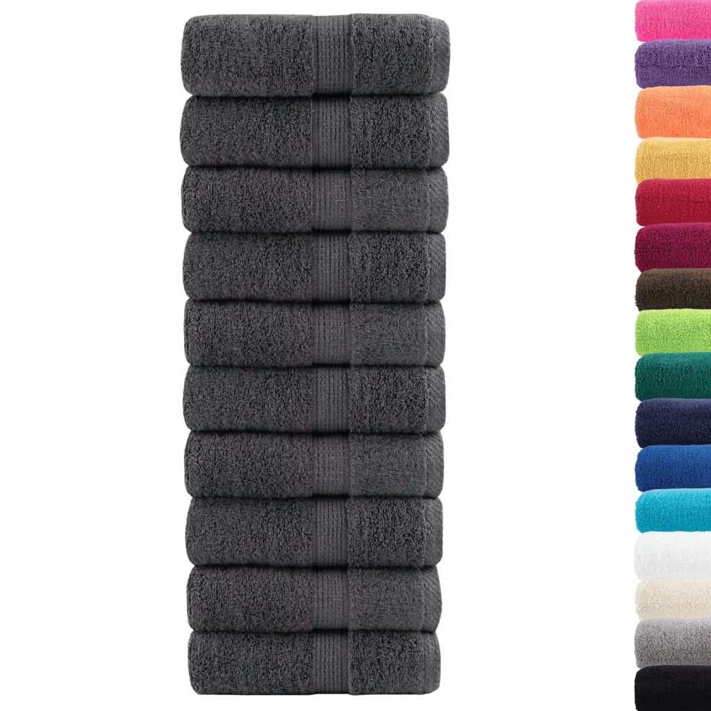 VidaXL Gästehandtücher Solund 50 St. 600 g m² 30x50 cm Anthrazit