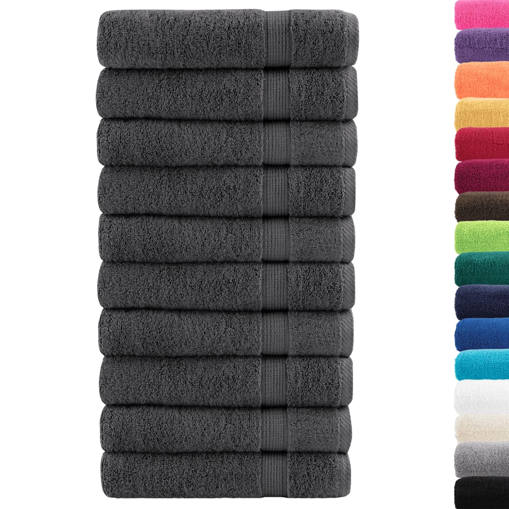 VidaXL Badetücher Solund 10 Stück 600 g m² 70x140 cm Anthrazit