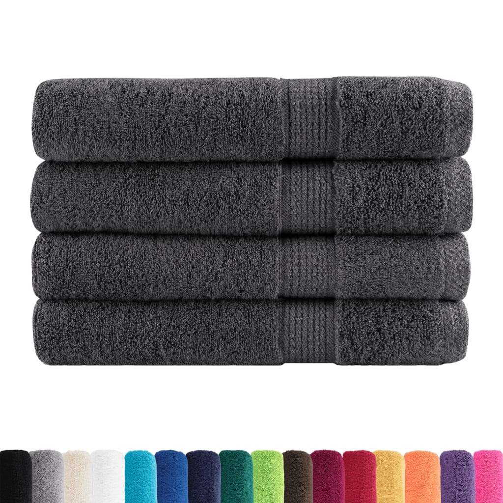 Vidaxx Handtücher Solund 4 Stück 600 g m² 100x200 cm Farbe Anthrazit