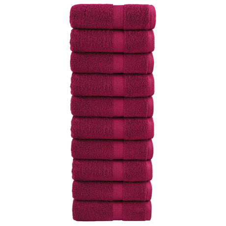 Vidaxx Premium Waschlappen solund 10 Stück weinrot 30x30 cm 600 g m²
