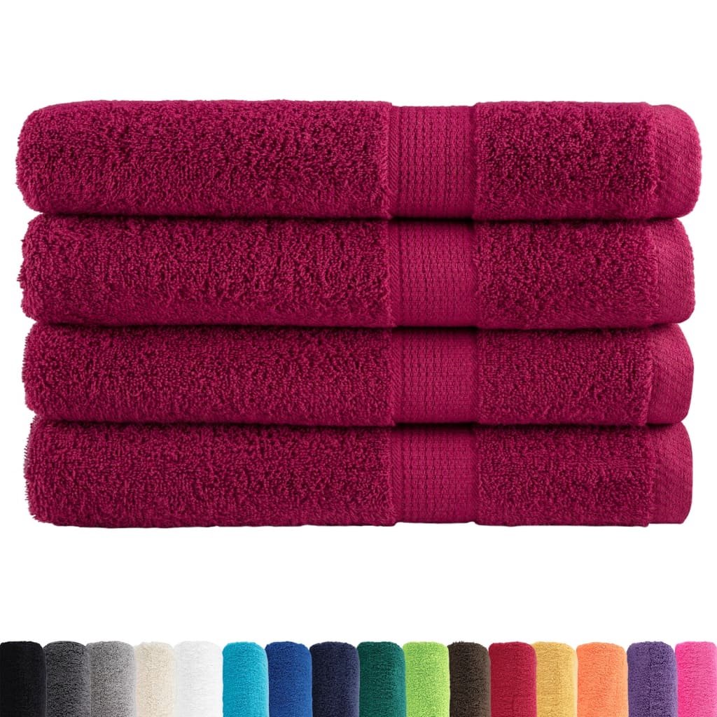 Vidaxx Saunatücher Solund 4 St. 600 g m² 80x200 cm bordeaux
