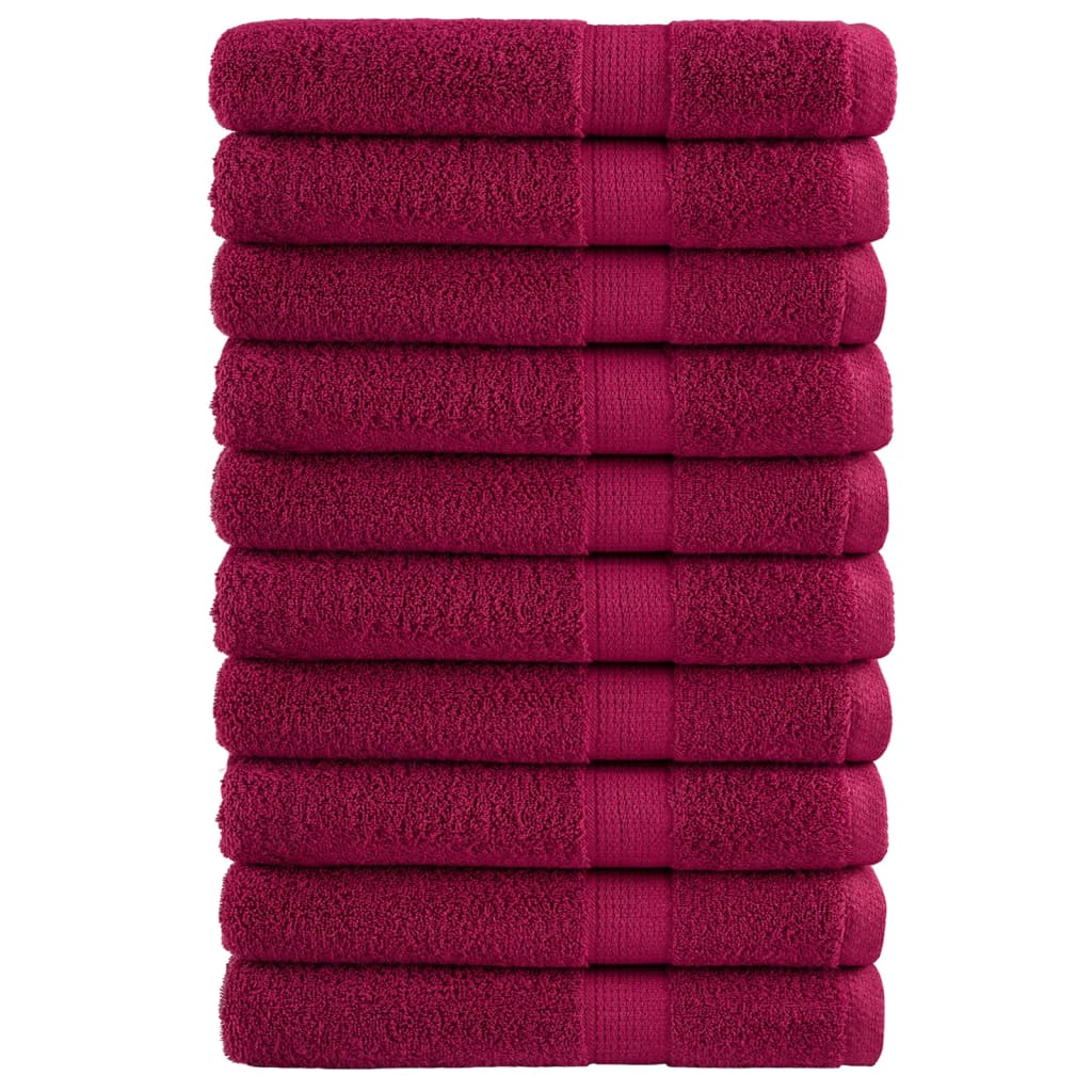 VidaXL Saunatücher Solund 10 Stück 600 g m² 80x200 cm Bordeaux