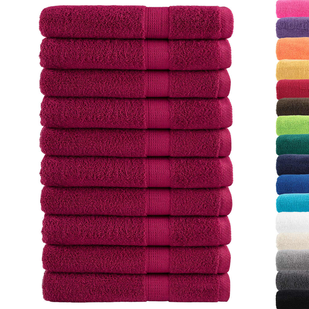 VidaXL Saunatücher Solund 10 Stück 600 g m² 80x200 cm Bordeaux