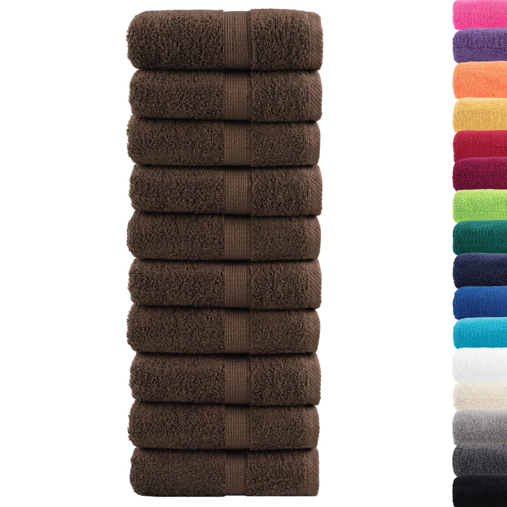 VidaXL Gästetücher SOLUND 10 Stk. 600 g m² 30x30 cm braun
