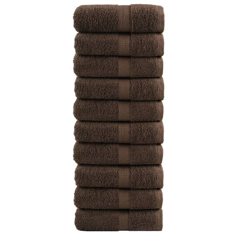 VidaXL Gästehandtücher Solund 10 St. 600 g m² 30x50 cm braun