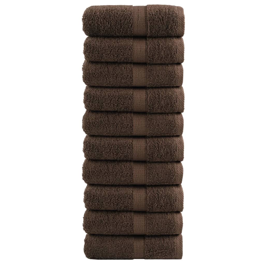 VidaXL Gästetücher SOLUND 10 Stk. 600 g m² 30x50 cm braun