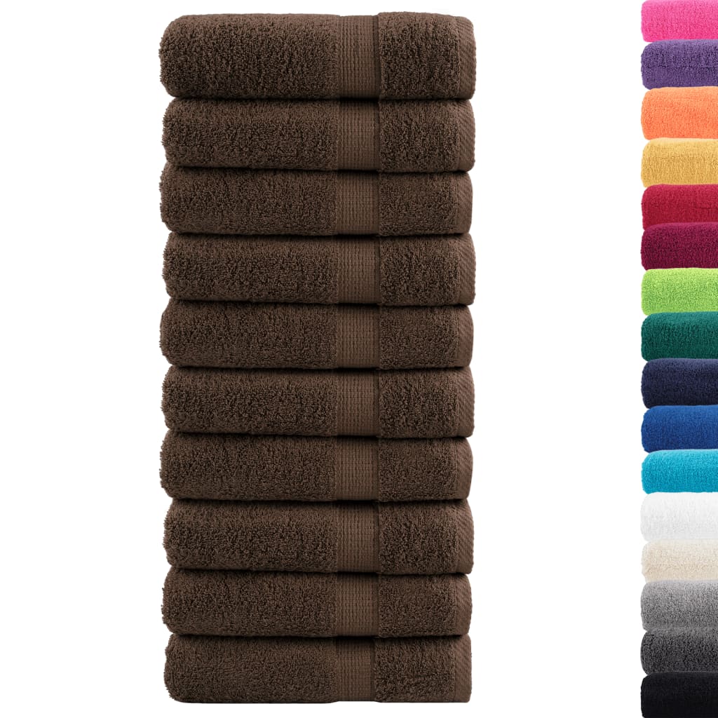 VidaXL Badetücher SOLUND 10 Stück 600 g m² 70x140 cm braun