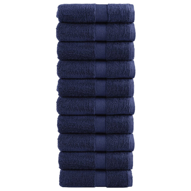 VidaXL Gästehandtücher Solund 10 St. 600 g m² 30x50 cm Marineblau