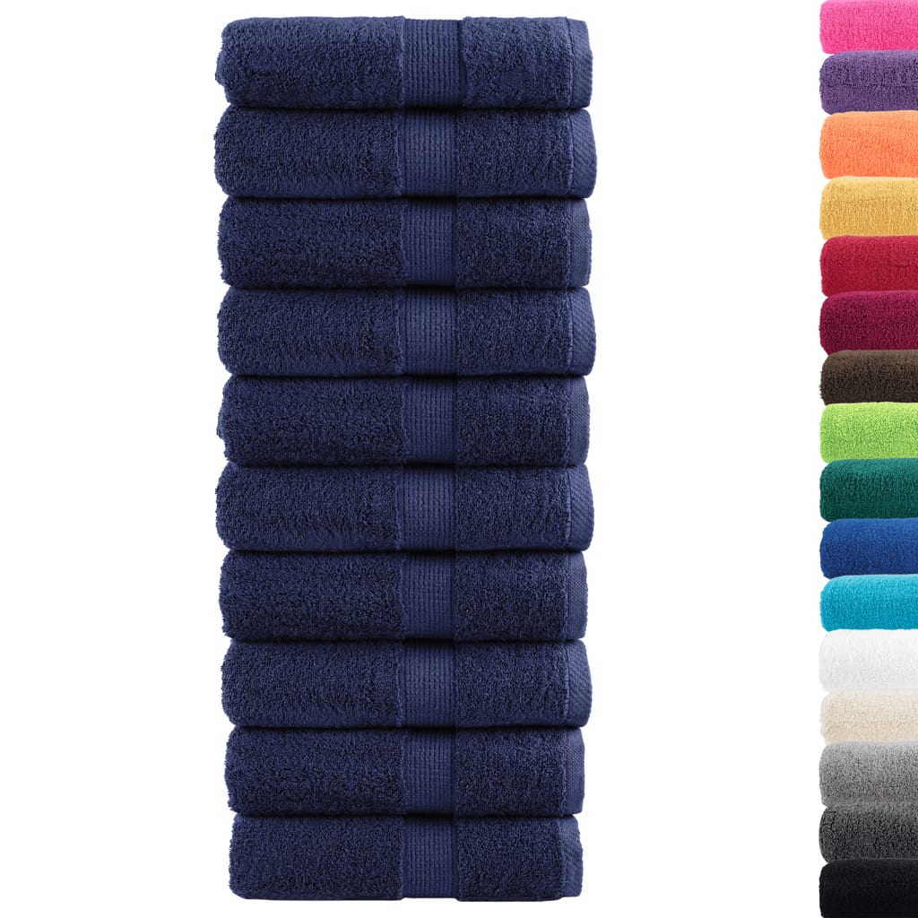 VidaXL Gästehandtücher Solund 10 St. 600 g m² 30x50 cm Marineblau