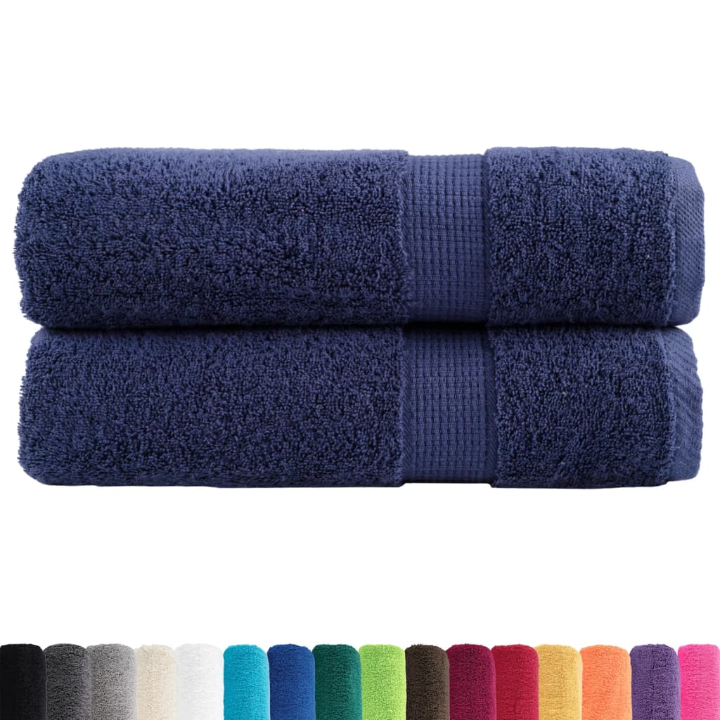 VidaXL Handtücher SOLUND 2 Stück 600 g m² 50x100 cm Marineblau