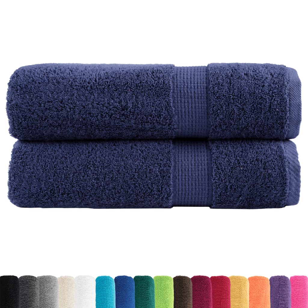 Vidaxx Badetücher Solund 2 St. 600 g m² 100x150 cm Marineblau