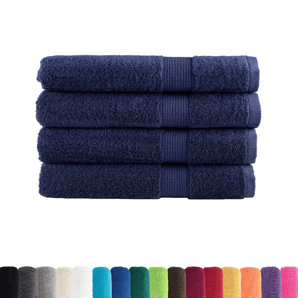 VidaXL Saunatücher Solund 4 Stück 600 g m² 80x200 cm Marineblau