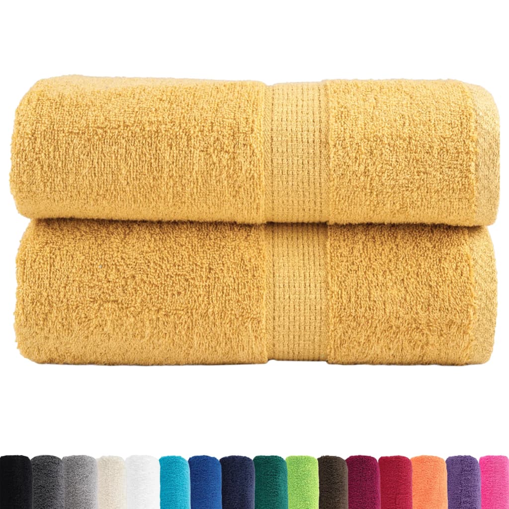 VidaXL Gästehandtücher Solund 2 St. 600 g m² 30x50 cm goldfarben
