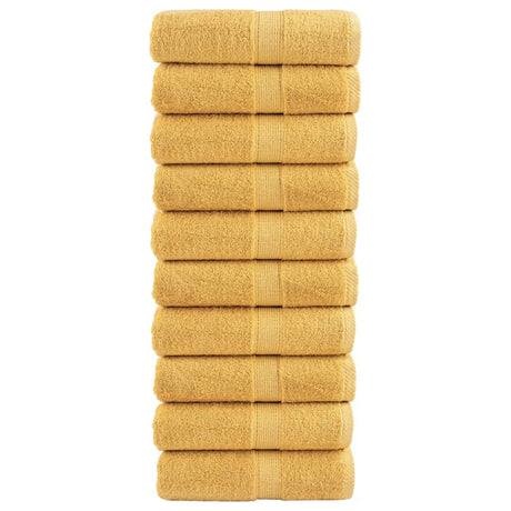 VidaXL Gästehandtücher Solund 10 St. 600 g m² 30x50 cm goldfarben