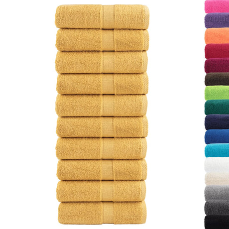VidaXL Gästehandtücher Solund 10 St. 600 g m² 30x50 cm goldfarben