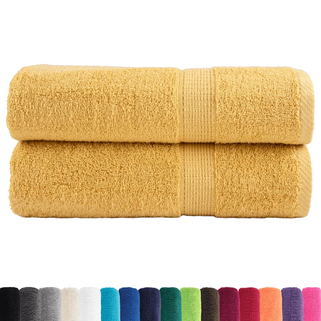 VidaXL Badetücher SOLUND 2 Stk. 600 g m² 70x140 cm goldfarben