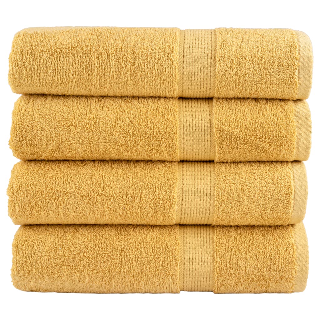 VidaXL Badetücher Solund 4 Stk. 600 g m² 70x140 cm goldfarben