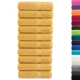 VidaXL Badetücher Solund 10 St. 600 g m² 100x150 cm goldfarben