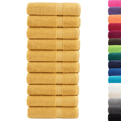 VidaXL Badetücher Solund 10 St. 600 g m² 100x150 cm goldfarben