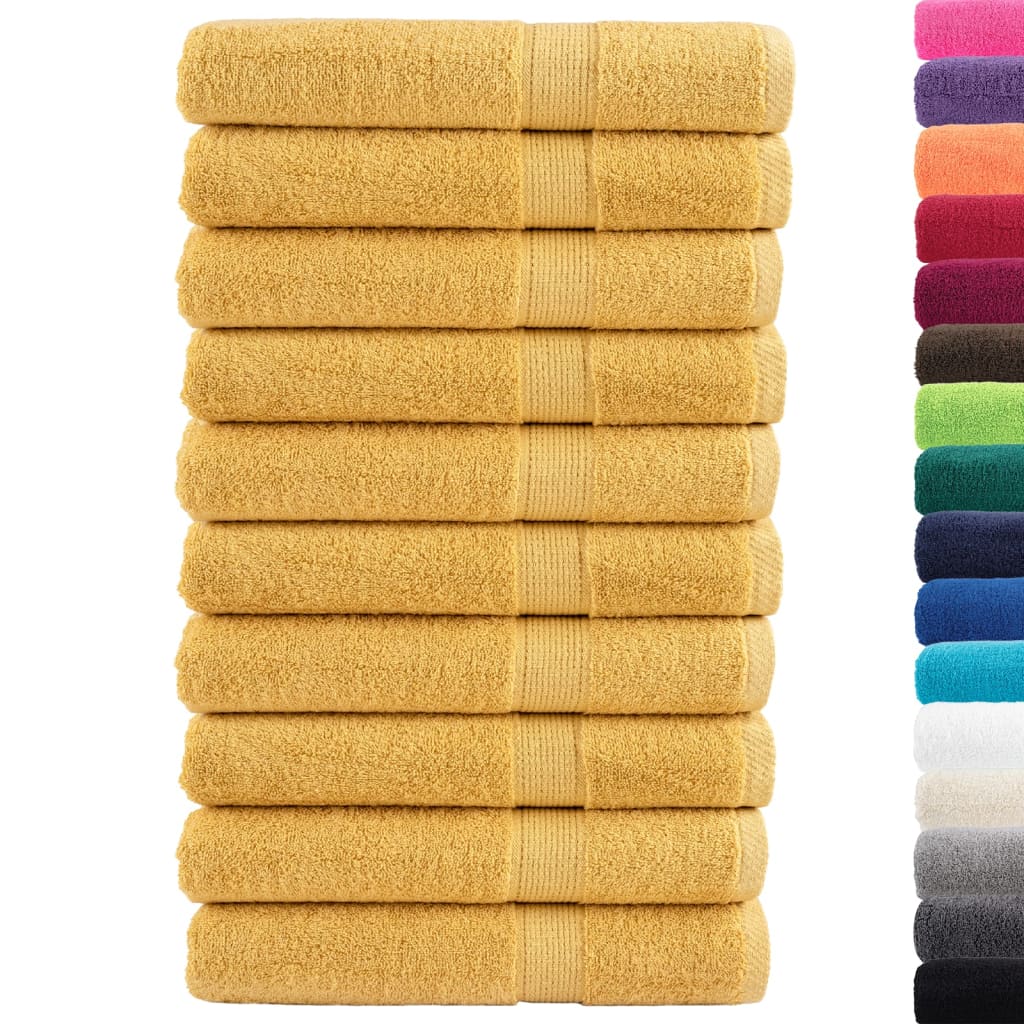 Vidaxx Handtücher Solund 10 Stück 600 g m² 100x200 cm goldfarben