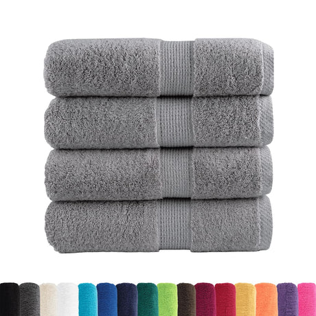 Vidaxx Premium Waschlappen solide 4 Stück grau 30x30cm 600 g m²