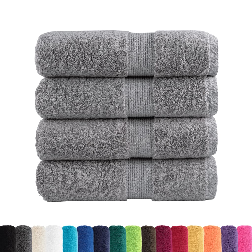 VidaXL Gästetücher SOLUND 4 Stk. 600 g m² 30x30 cm grau