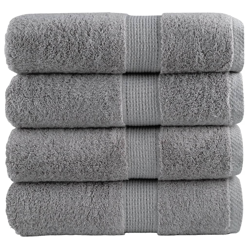 VidaXL Gästehandtücher Solund 4 St. 600 g m² 30x50 cm grau