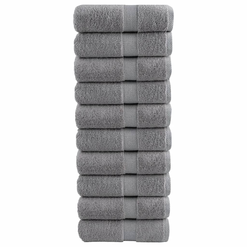VidaXL Gästehandtücher Solund 10 St. 600 g m² 30x50 cm grau