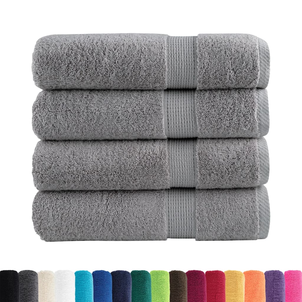 VidaXL Handtücher SOLUND 4 Stück 600 g m² 50x100 cm grau