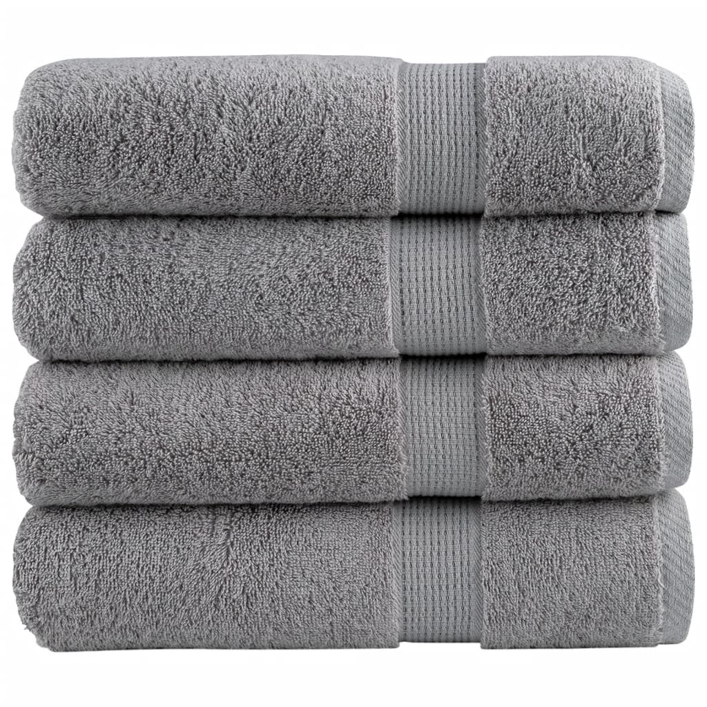 VidaXL Badetücher Solund 4 Stück 600 g m² 100x150 cm grau