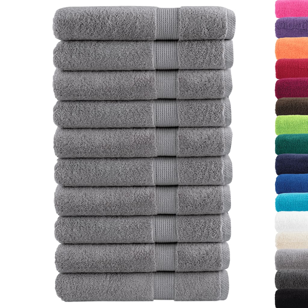 VidaXL Saunatücher Solund 10 Stück 600 g m² 80x200 cm grau