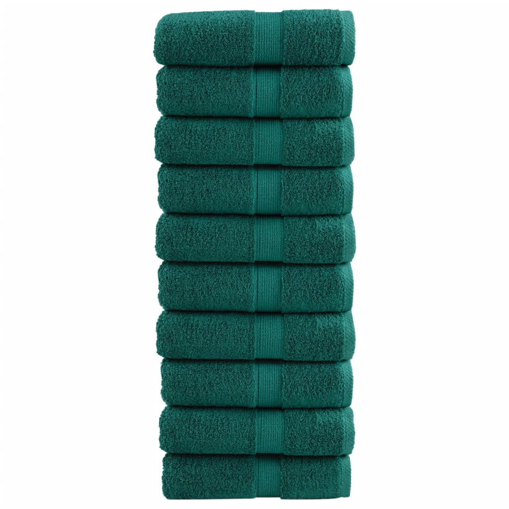 VidaXL Gästehandtücher Solund 10 St. 600 g m² 30x50 cm grün