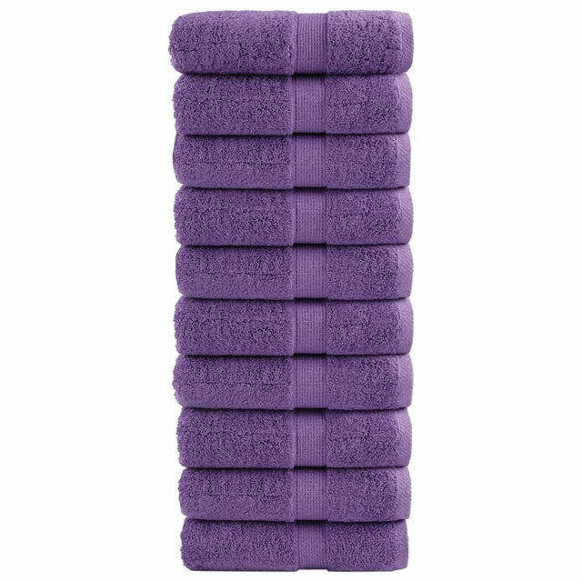 VidaXL Gästehandtücher Solund 10 St. 600 g m² 30x50 cm Lila