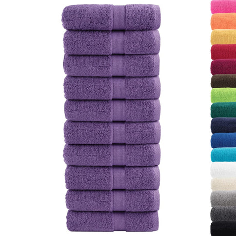 VidaXL Gästehandtücher Solund 10 St. 600 g m² 30x50 cm Lila