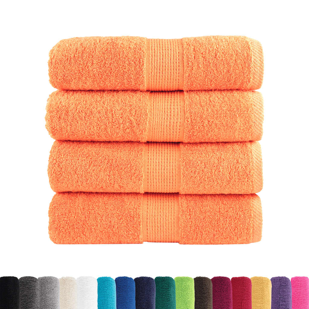 VidaXL Gästehandtücher Solund 4 Stk. 600 g m² 30x50 cm Orange