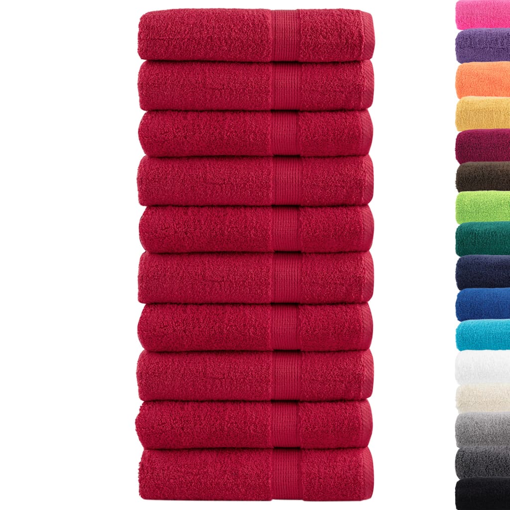 Vidaxx Handtücher Solund 10 Stück 600 g m² 50x100 cm rot