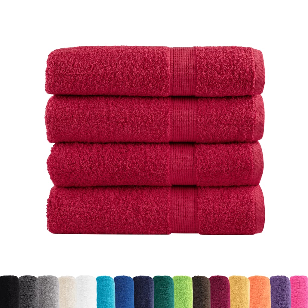 VidaXL Badetücher SOLUND 4 Stk. 600 g m² 70x140 cm rot