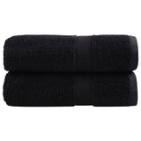 VidaXL Gästetücher SOLUND 2 Stk. 600 g m² 30x30 cm schwarz