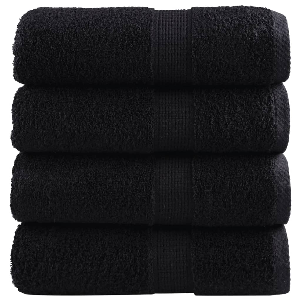 Vidaxx Premium Waschlappen solide 4 Stück schwarz 30x30 cm 600 g m2