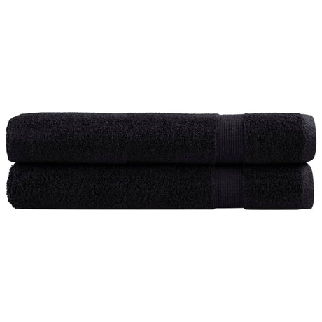 VidaXL Saunatücher Solund 2 Stk. 600 g m² 80x200 cm Schwarz