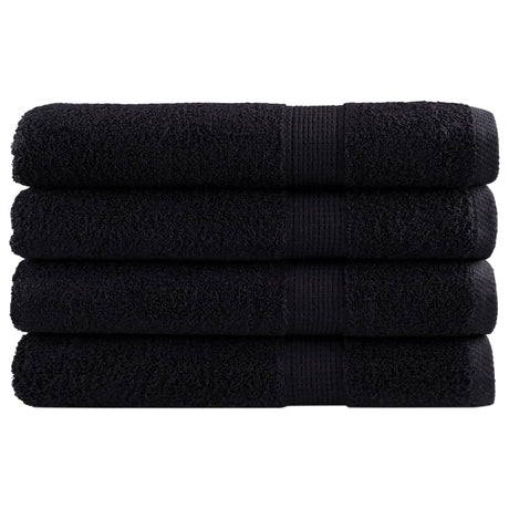 VidaXL Saunatücher Solund 4 Stk. 600 g m² 80x200 cm Schwarz
