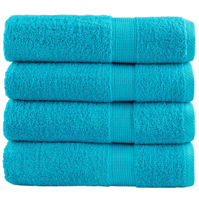 Vidaxl badhanddoeken solund 4 st 600 g m² 70x140 cm turquoise