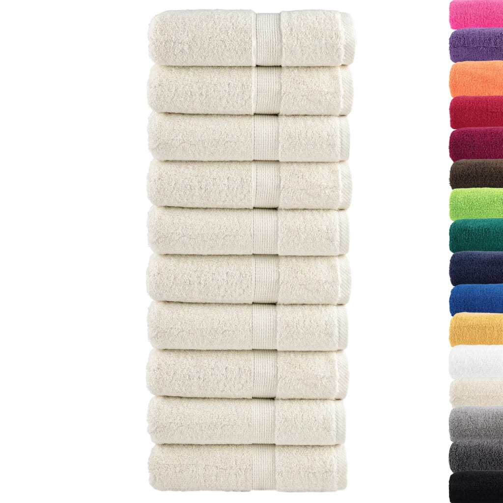VidaXL Gästehandtücher SOLUND 10 Stk. 600 g m² 30x30 cm Creme
